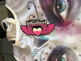 LETHAL ANGEL LADIES SIZE SMALL TANK TOP WHITE/PURPLE PAINTED SOUL