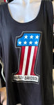 OEM HARLEY DAVIDSON LADIES SIZE MED TANK TOP BLACK #1 logo USA" BIKER CHICK