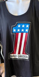 OEM HARLEY DAVIDSON LADIES SIZE 2W TANK TOP BLACK #1 logo USA" BIKER CHICK