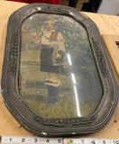 oval picture frame convex "bubble" glass Portrait Woman Unique Photograph ARt!