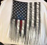 HOT LEATHERS LADIES SIZE SMALL TANK TOP WHITE AMERICAN FLAG PRINT