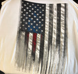 HOT LEATHERS LADIES SIZE LARGE TANK TOP WHITE AMERICAN FLAG PRINT