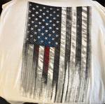 HOT LEATHERS LADIES SIZE XL TANK TOP WHITE AMERICAN FLAG PRINT