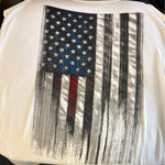 HOT LEATHERS LADIES SIZE 2XL TANK TOP WHITE AMERICAN FLAG PRINT