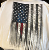 HOT LEATHERS LADIES SIZE 2XL TANK TOP WHITE AMERICAN FLAG PRINT