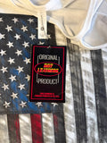 HOT LEATHERS LADIES SIZE XL TANK TOP WHITE AMERICAN FLAG PRINT