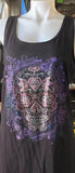 HOT LEATHERS LADIES SIZE SMALL TOP BLACK WITH BLING SUGAR SKULL