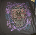 HOT LEATHERS LADIES SIZE EXTRA LARGE TANK TOP BLACK WITH BLING SUGAR SKULL
