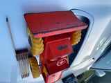 RARE Vtg Structo Bulldozer Tin Toy Heavy Equipment 1960's Orange yellow wheels