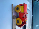 RARE Vtg Structo Bulldozer Tin Toy Heavy Equipment 1960's Orange yellow wheels