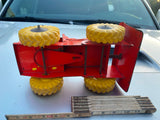 RARE Vtg Structo Bulldozer Tin Toy Heavy Equipment 1960's Orange yellow wheels