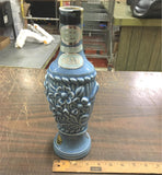 Vtg Empty 1967 Jim Beam Blue Flowered Design Decanter Embossed W/ Original Box