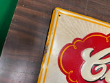 VTG 1950s COTT Ginger Ale Tin Advertising Sign Bottle Soda Pop Embossed Beveridg