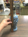 Vtg Empty 1967 Jim Beam Blue Flowered Design Decanter Embossed W/ Original Box