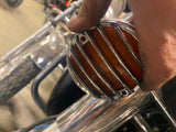 Chrome Turn signal Lens Covers Trim Harley Touring FLH Heritage Softail Grill