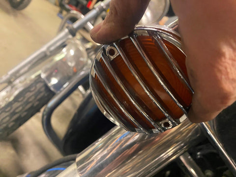 Chrome Turn signal Lens Covers Trim Harley Touring FLH Heritage Softail Grill