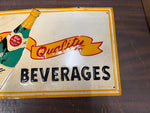 VTG 1950s COTT Ginger Ale Tin Advertising Sign Bottle Soda Pop Embossed Beveridg