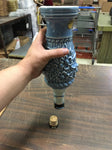 Vtg Empty 1967 Jim Beam Blue Flowered Design Decanter Embossed W/ Original Box