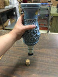 Vtg Empty 1967 Jim Beam Blue Flowered Design Decanter Embossed W/ Original Box