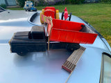 RARE Vtg Marx Hydraulic Tin Toy Dump truck 1950s Metal 12" Blue Red