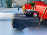 RARE Vtg Marx Hydraulic Tin Toy Dump truck 1950s Metal 12" Blue Red