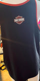 HARLEY DAVIDSON LADIES SIZE 2W TANK TOP BLACK WITH ORANGE WHITE STRIPED SIDE