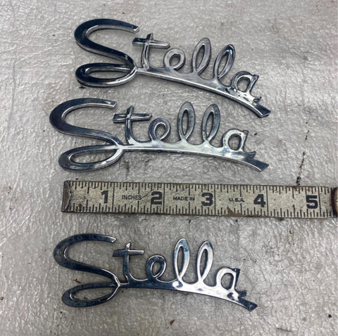 Set of 3 Vespa Stella Chrome Badge Emblem Large 2 small Nameplate Scooter