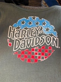 HARLEY DAVIDSON LADIES SIZE SMALL ARMY GREEN RIBBED TANK TOP