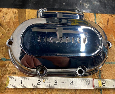 Harley 6 sp OEM Transmission Cover 37126-06 Dyna Softail Touring Twin Cam Chrome