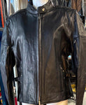 BISON LEATHER CO. LADIES SIZE 2XL MOTORCYCLE JACKET ZIP OUT LINER VENTED