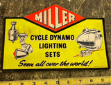 Vtg Sign Advertising Miller Light Bicycle Schwinn Elgin Muscle 10 Speed Cycling!