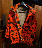 Large Red Lodge Orange Camo Hunting Jacket Coat Hood lotsa pockets 3/4 big large