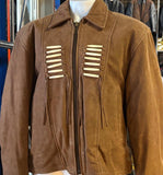 UNIK PREMIUM LADIES 2X BROWN LEATHER MOTORCYCLE JACKET ZIP OUT LINER