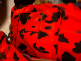 Large Red Lodge Orange Camo Hunting Jacket Coat Hood lotsa pockets 3/4 big large