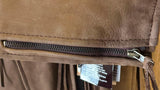 UNIK PREMIUM LADIES 2X BROWN LEATHER MOTORCYCLE JACKET ZIP OUT LINER