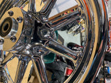 Chrome OEM Front Mag Wheel Harley Touring Heritage 00^ 3x16 Round spoke Glide!
