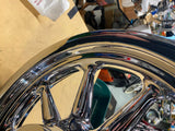 Chrome OEM Front Mag Wheel Harley Touring Heritage 00^ 3x16 Round spoke Glide!