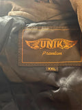 UNIK PREMIUM LADIES 2X BROWN LEATHER MOTORCYCLE JACKET ZIP OUT LINER