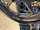 Chrome OEM Front Mag Wheel Harley Touring Heritage 00^ 3x16 Round spoke Glide!