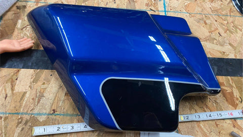 Harley lEFT Side Cover Frame Blue Black FLH Ultra classic Street Glide Road King