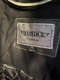 UNIK PREMIUM LADIES 3 XL LEATHER MOTORCYCLE JACKET VENTED ZIP OUT LINER