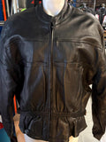 UNIK PREMIUM LADIES 3 XL LEATHER MOTORCYCLE JACKET VENTED ZIP OUT LINER