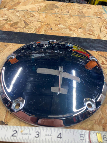 Harley New T/O OEM Chrome Clutch Derby Cover 5 Hole Twin Cam Softail Touring Dyn