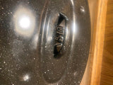 New Black White Speckled  Graniteware Oval Roasting Pan Vtg Cookware Turkey