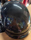 VOSS CARBON FIBER HALF HELMET WITH DROP DOWN SUN SHIELD SIZE SMALL