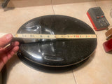 New Black White Speckled  Graniteware Oval Roasting Pan Vtg Cookware Turkey
