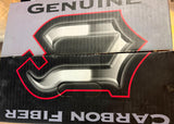 VOSS CARBON FIBER HALF HELMET WITH DROP DOWN SUN SHIELD SIZE SMALL