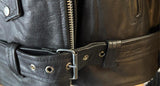 NEW REAL LEATHER LADIES SIZE 18 LEATHER MOTORCYCLE JACKET ZIP OUT LINER SHORT