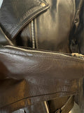 NEW REAL LEATHER LADIES SIZE 18 LEATHER MOTORCYCLE JACKET ZIP OUT LINER SHORT