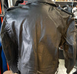 NEW REAL LEATHER LADIES SIZE 18 LEATHER MOTORCYCLE JACKET ZIP OUT LINER SHORT
